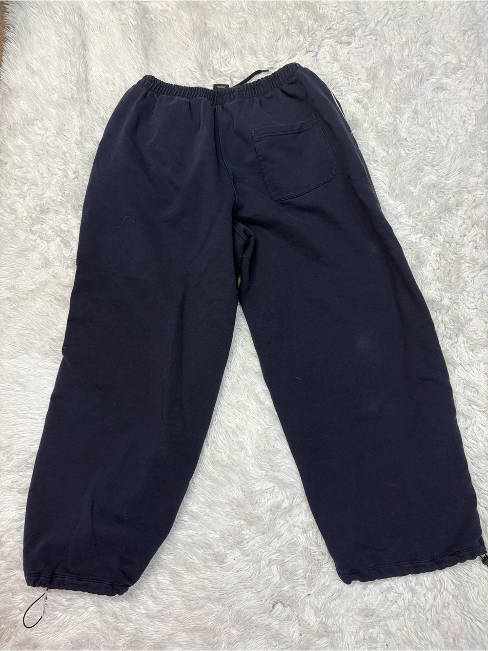 UO iets frans... Harri Paneled Wide Leg Sweatpants Navy - Picture 3 of 4